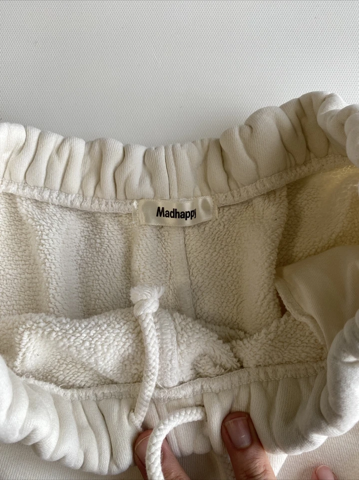 Pantalones Cortos Mad Happy Para Hombre Blanco Off Bolsillos Cintura Elástica Talla M Foto 3 de 4