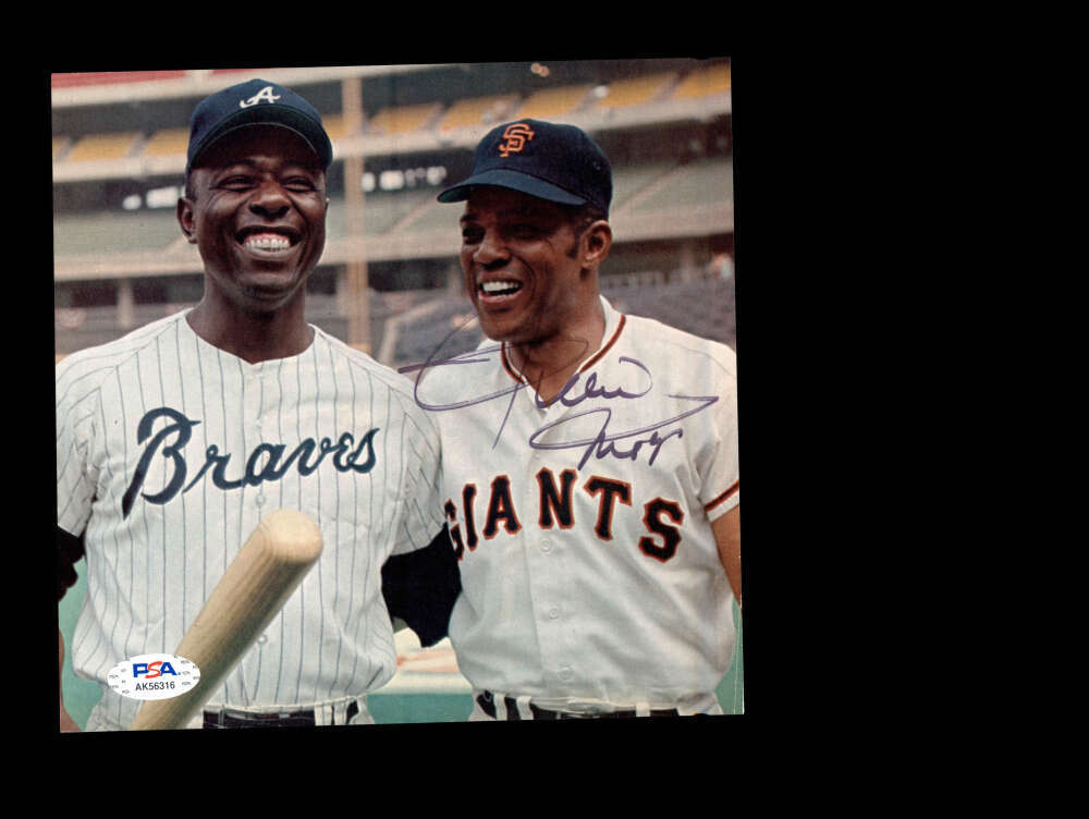 Willie Mays PSA DNA Signed 8x7 Vintage Photo Autograph Giants