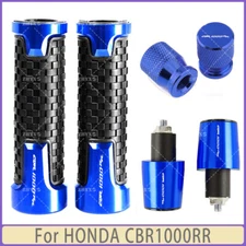 Blue - For HONDA CBR1000RR NEW Motorcycle Handlebar Grips Bar End Cap Tire Valve