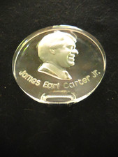 James Earl Carter Jr. vintage Lucite Schmid Paperweight, Italy