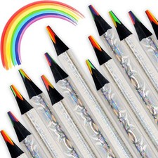 30 Rainbow Colored Pencils 4 Colors in 1 Rainbow Pencil for Kids Multicolor P...