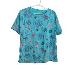 Disney Encanto Mirabel Shirt Girl's Small 6/7 Blue Short Sleeve