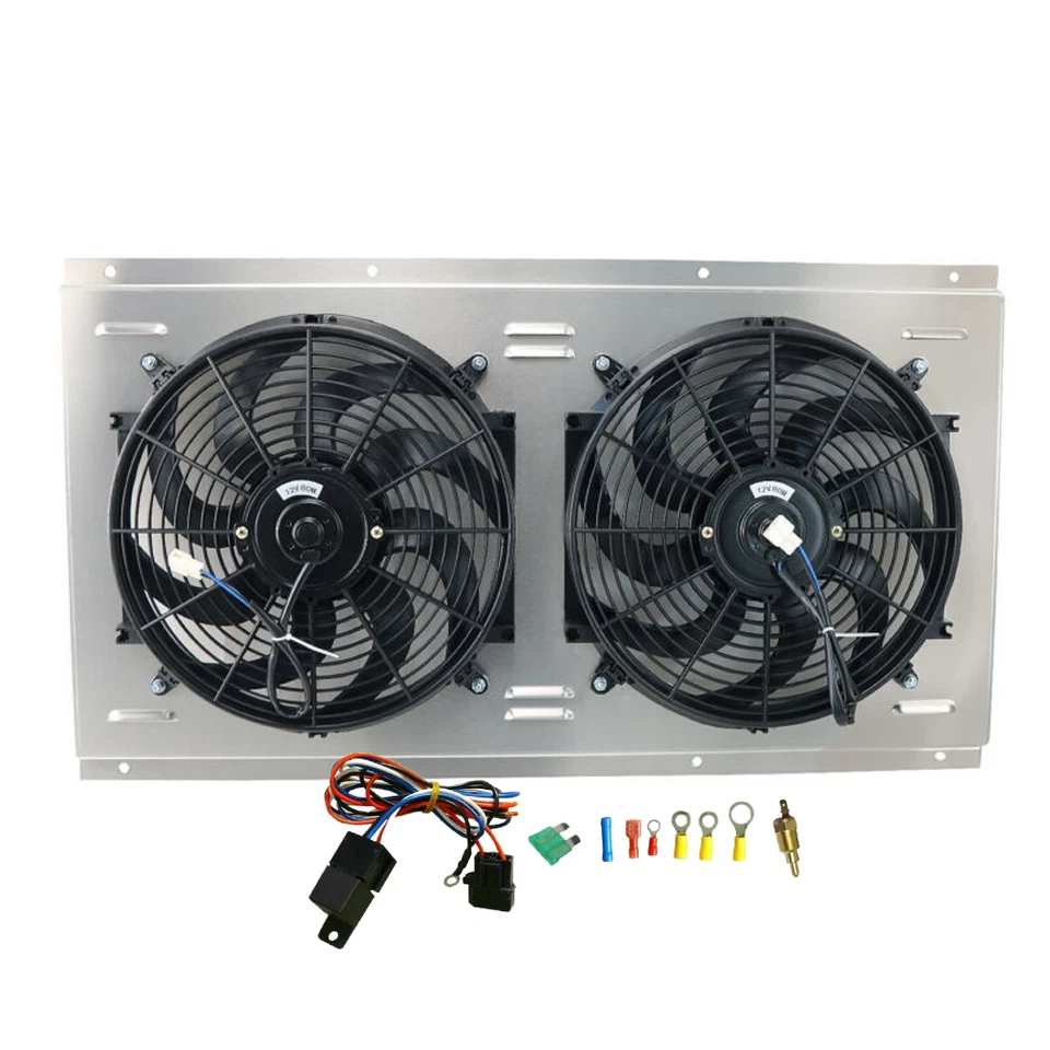 Aluminum Radiator Shroud Fan+Relay Fit 88-99 CHEVY GMC C K C1500 C2500 C3500 ASI Foto 2 de 4