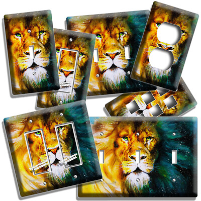 COLORFUL LION ANIMAL KING LIGHT SWITCH OUTLET WALL PLATES COVERS ROOM HOME DECOR