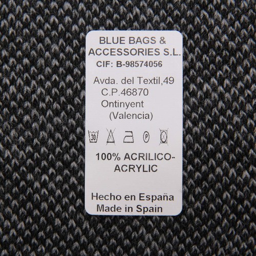 3571AO sciarpa uomo E FERRI man scarf black/grey - 第 4/4 張圖片