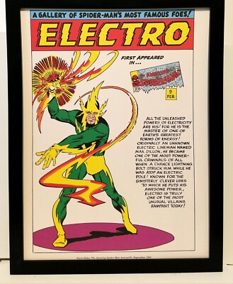 Spider-Man Electro by Steve Ditko 9x12 FRAMED Marvel Comics Vintage Art Print Po