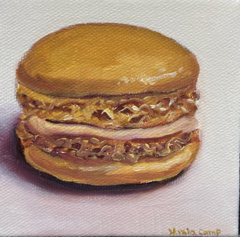 Macaron Oil Painting Canvas Food Wall Art Home Decor Still Life Realism Mini