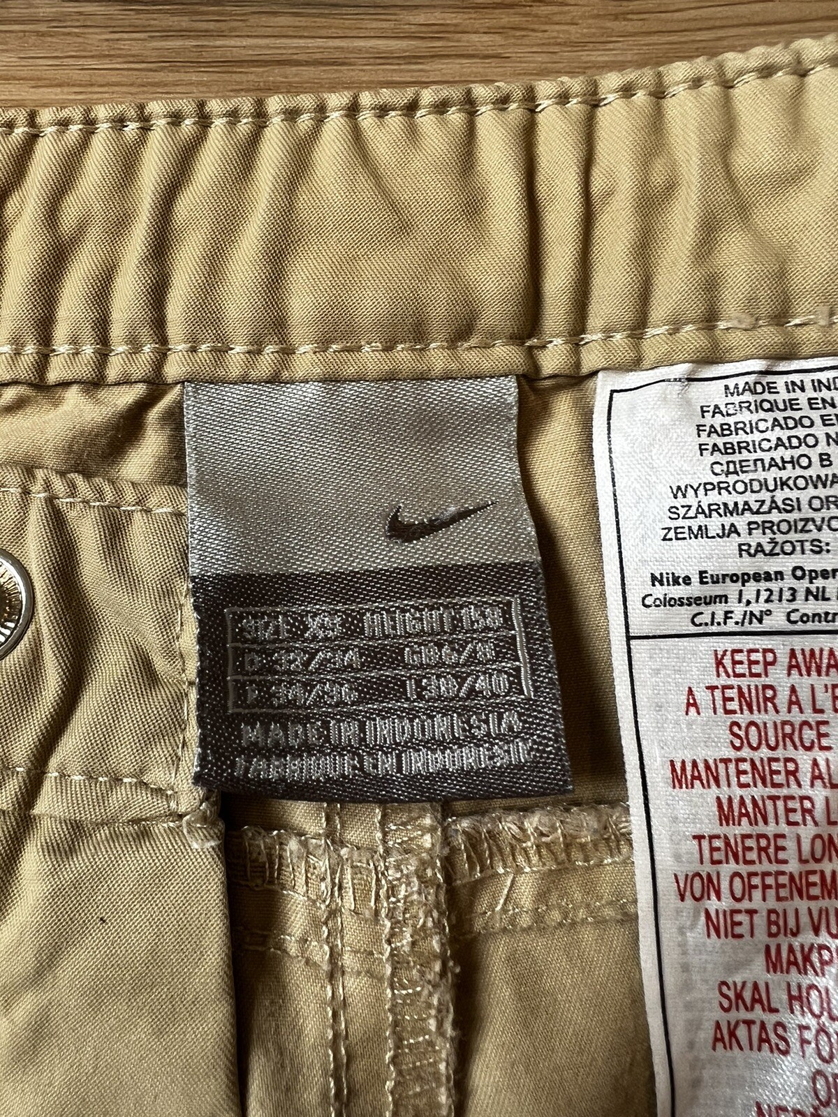 Vintage Nike Y2K Nylon Track Flare Pants Grey Tag Gold Red XS Rare