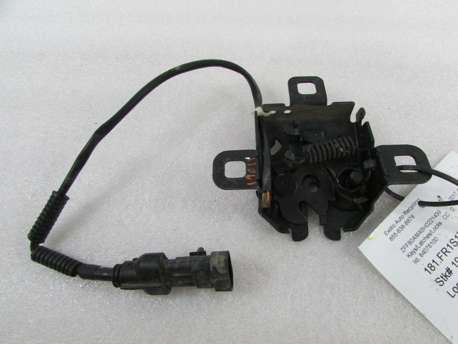 Ferrari 488 Spider, Deck Lid Latch, Used, P/N 84076100