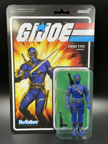 GIJOE Snake Eyes Super 7 ReAction Wave 3 Snake Eyes Hasbro New On Card