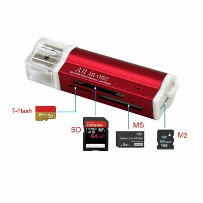 Mini Card Reader for Memory Card Micro SD SDHC SDXC M2 MS Duo Pro Mobile Phone Z116