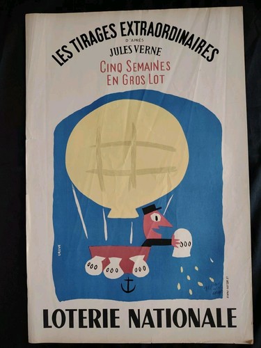 Affiche De GROVE Loterie Nationale Tirage Extraordinaire Jules VERNE/SIGNE GROVE - Imagen 2 de 8