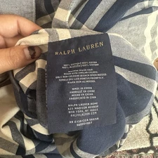 RALPH LAUREN HOME Rare *ACADIA Blue White Plaid Windowpane *KING DUVET COVER