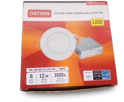 Ostwin LED Mini-Panel Round Ceiling Light With Junction Box 6  LMP-JBR Series