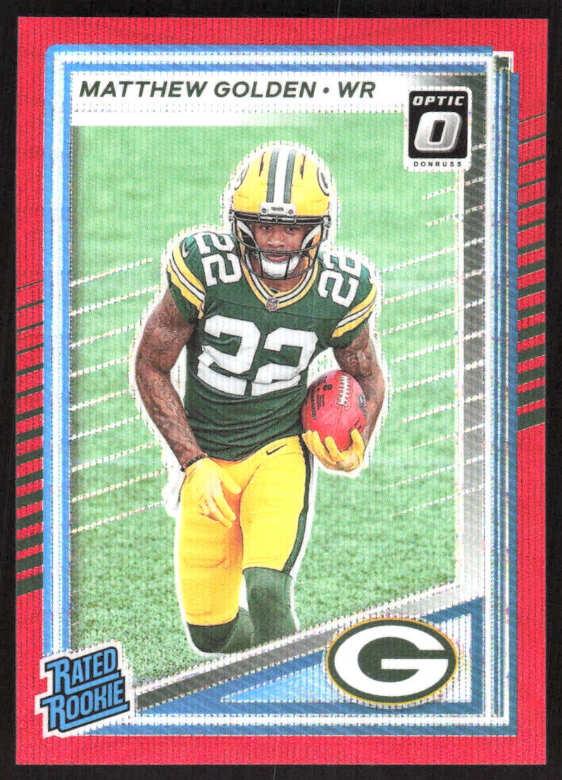 5392J 2025 Donruss #311 Matthew Golden Optic Rated Rookies Preview Red Wave