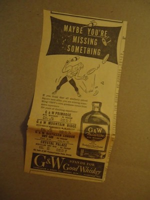 G & W Primrose Rye whiskey Gooderham & Worts Ltd 1936 ad DETROIT MI