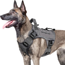 Adjustable No-Pull Tactical Dog Harness with Handle for Large Dogs - Reflective