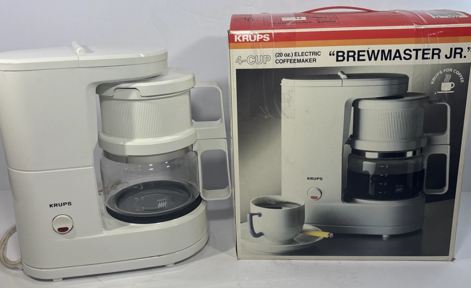Krups Brewmaster Jr. Coffee Maker 4 Cup Model 170 w/ Box - White