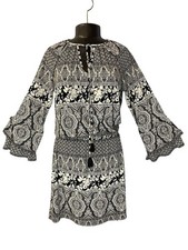 White House Black Market Geometric Blouson Dr...