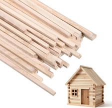 1/8 X 12 50PCS Square Wooden Dowel Rods Small Wood Square Dowel Unfinished Bam