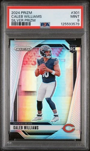 2024 Panini Prizm Rookies Caleb Williams #301 Silver Prizm RC PSA 9 Bears