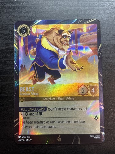 Beast Gracious Prince 40/P3 DCA Exclusive Promo Disneyland Fabled NM Lorcana