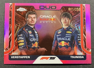 /250 Pink Max Verstappen & Yuki Tsunoda #164 Duo  2025 Topps Chrome Formula 1 F1