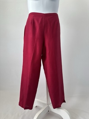 Women's Pink Sz: 18W Vision Apparel 100% Silk Cigarette Ankle Pants (b62)