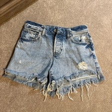 Express Boyfriend Midi Jean Denim Blue Shorts size 0