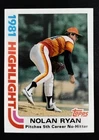 1982 Topps NOLAN RYAN #5 "5th NO-HITTER" Highlight Card!✨  Sharp!  HOF HEAT!!🔥