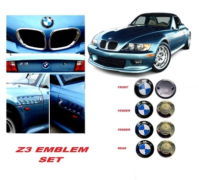 BMW Z3 rear, front and fender emblem set 3 x 78 mm + 1 x 82 mm – set of 4 - Image 1 of 4