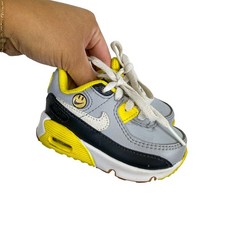 Nike Air Max 90 Go The Extra Smile Gray Yellow Sneakers - Toddler Infant 4C