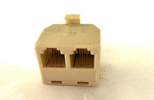 Modular Telephone Line Double Jack Connector Good Condition