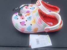Crocs Sweethearts Clog Women Size 6 Limited Edition Classic Lined Red White