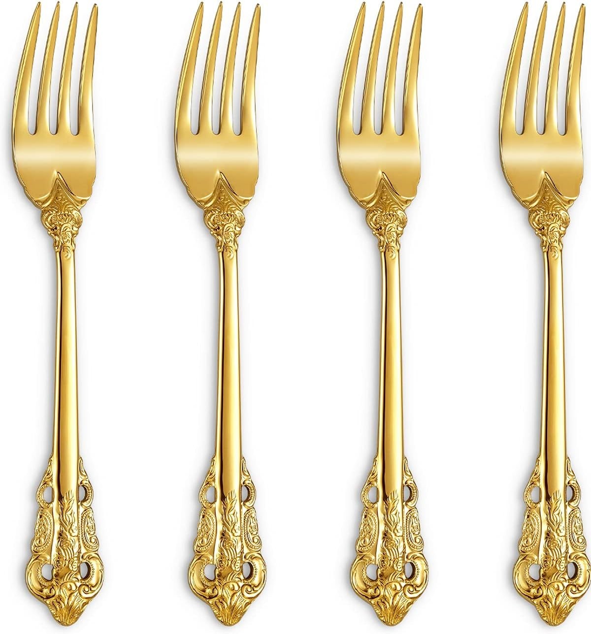 Dessert Forks Set, Set Of 4, 18/10 Stainless Steel, 7 Inch..