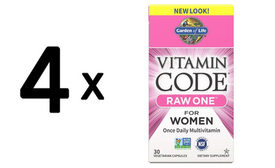 4 x Garden of Life Vitamin Code RAW ONE - for Women - 30 vcaps (25,00 EUR/kg)