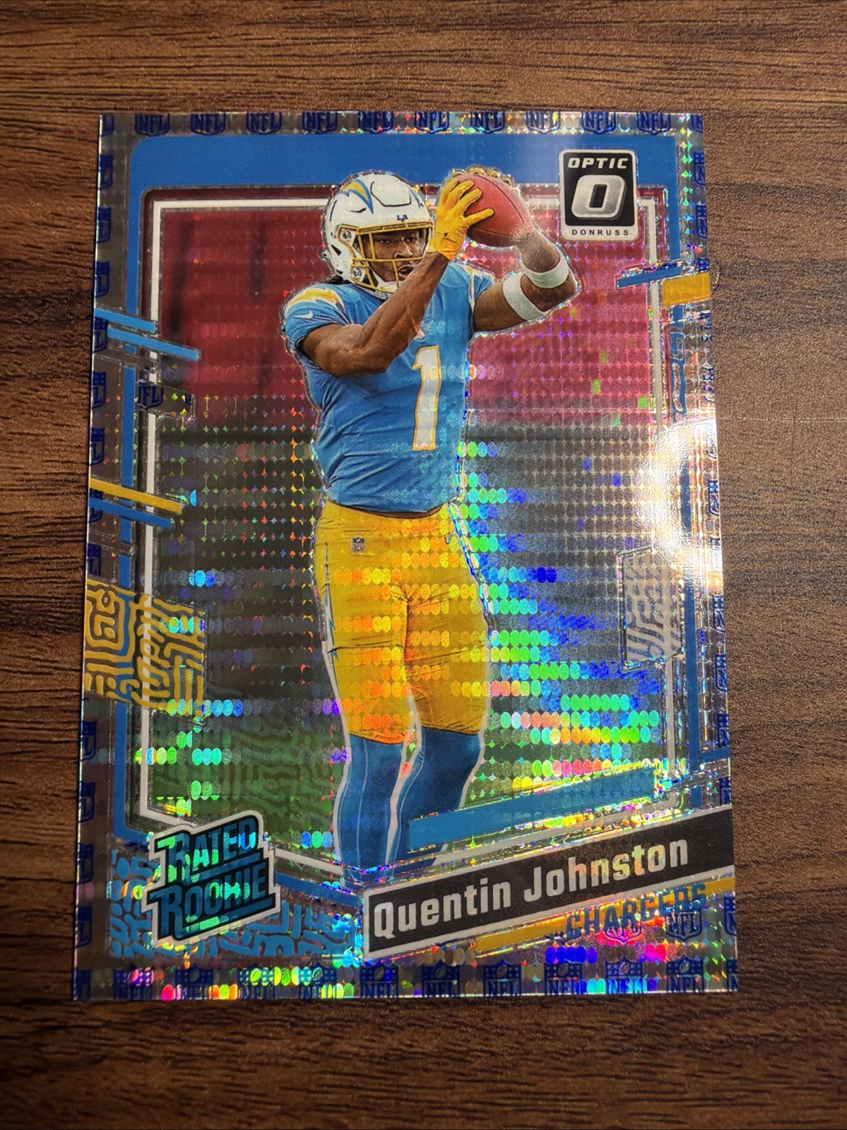 2023 Donruss Optic Quentin Johnston #265 Rated Rookie NFL Shield Prizm SP /32🔥