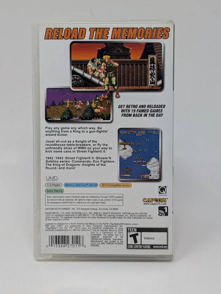 Capcom Classics Collection Reloaded (Sony PSP) - Complete CIB - Image 2 of 4