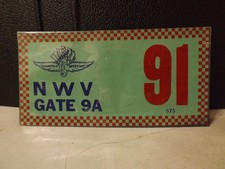 1991 Indy 500 N W V Gate 9A Parking Pass 8"x4"