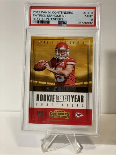 2017 Panini Contenders - Rookie of the Year Patrick Mahomes II #RY-3 PSA 9 Mint