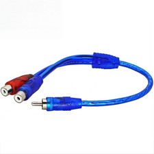 12 Inch RCA Y Splitter Cable 2Pcs, 1 Male to 2 Female Audio Signal Adapter Cord