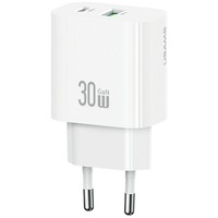 Usams CC316 T65 30W NetzladegeräT USB-C/USB-A, Weiß