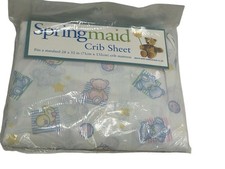 SPRINGMAID SPRING BABY TEDDY BEARS CRIB SHEET NEW 28x52 Mattress