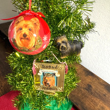 3 Yorkshire Terrier Dog Christmas Tree Ornaments Yorkie Dog Ornament Xmas Gift