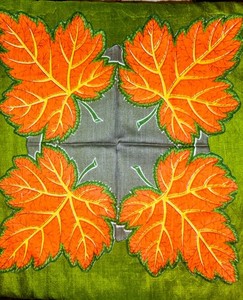 Large Orange Leaves Handkerchief