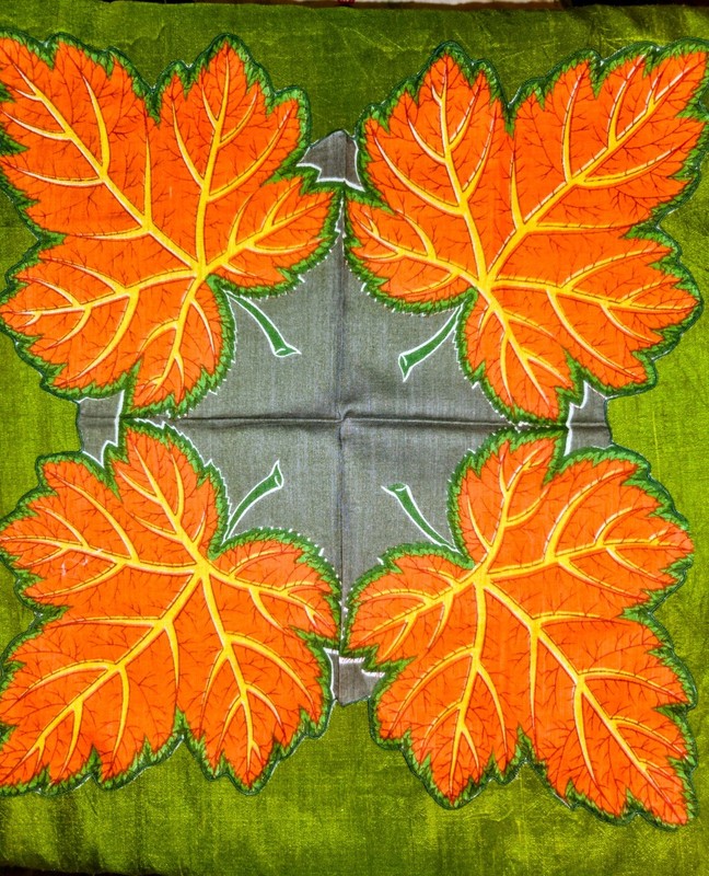 Large Orange Leaves Handkerchief