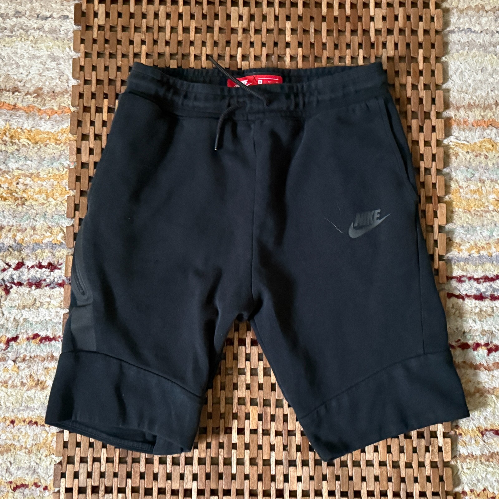 Nike Tech Fleece Shorts Black Zip Pockets Black Men's Size XL