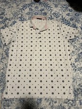 Greyson AOP Wolf Men's XL Golf Polo Shirt Performance White Floral Stretch