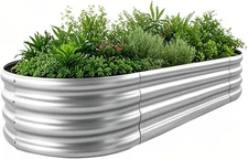 Galvanized Raised Garden Bed 4x2x1FT Metal Planter Box Outdoor Heavy-Duty
