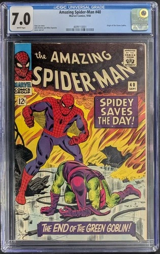 Amazing Spider-Man #40 Marvel 1966 Green Goblin Origin CGC 7.0 WHITE PAGES